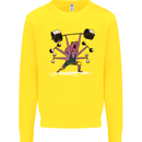 Octopus Gym Training Top Bodybuilding Kids Sweatshirt Jumper Yellow