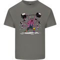 Octopus Gym Training Top Bodybuilding Kids T-Shirt Childrens Charcoal