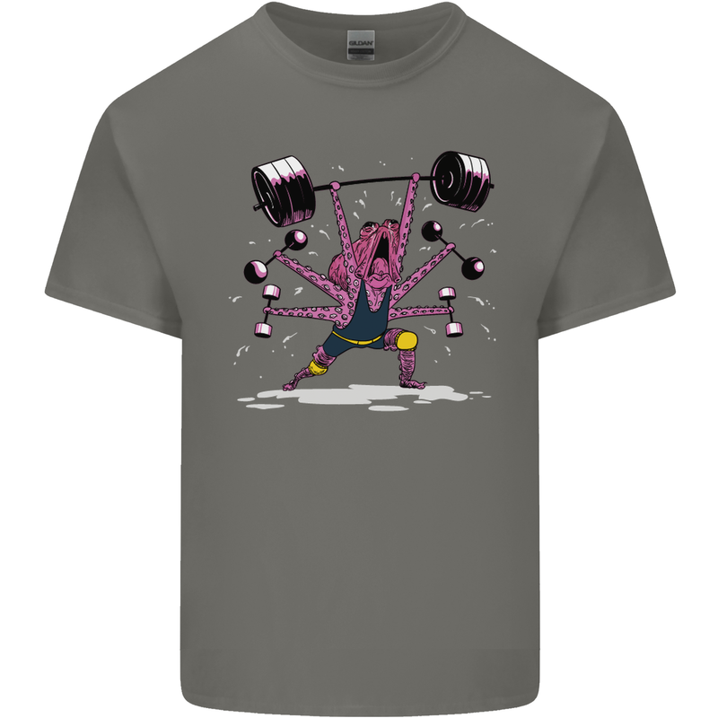 Octopus Gym Training Top Bodybuilding Kids T-Shirt Childrens Charcoal