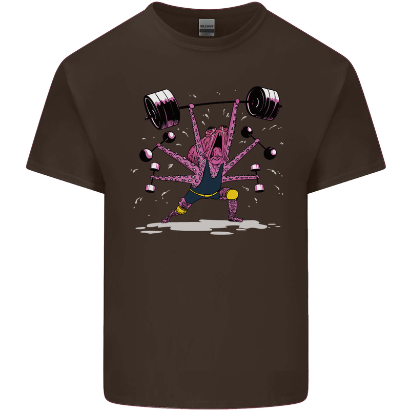 Octopus Gym Training Top Bodybuilding Kids T-Shirt Childrens Chocolate