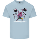 Octopus Gym Training Top Bodybuilding Kids T-Shirt Childrens Light Blue