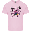 Octopus Gym Training Top Bodybuilding Kids T-Shirt Childrens Light Pink