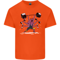 Octopus Gym Training Top Bodybuilding Kids T-Shirt Childrens Orange