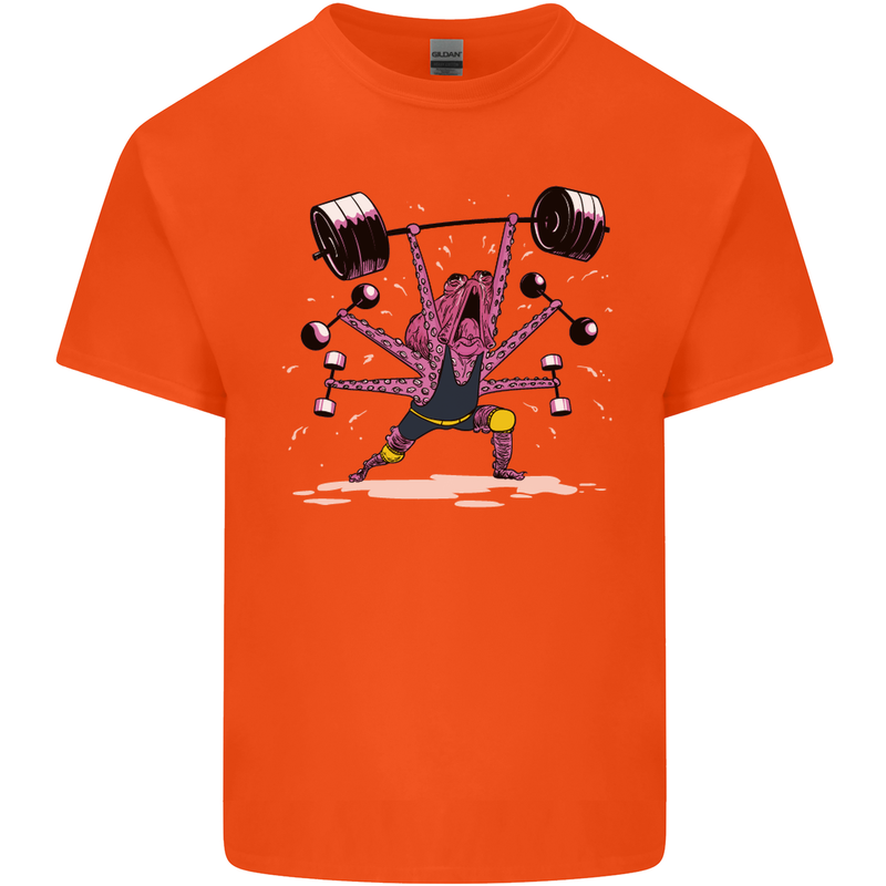 Octopus Gym Training Top Bodybuilding Kids T-Shirt Childrens Orange