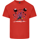 Octopus Gym Training Top Bodybuilding Kids T-Shirt Childrens Red