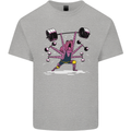 Octopus Gym Training Top Bodybuilding Kids T-Shirt Childrens Sports Grey