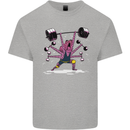 Octopus Gym Training Top Bodybuilding Kids T-Shirt Childrens Sports Grey