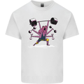 Octopus Gym Training Top Bodybuilding Kids T-Shirt Childrens White