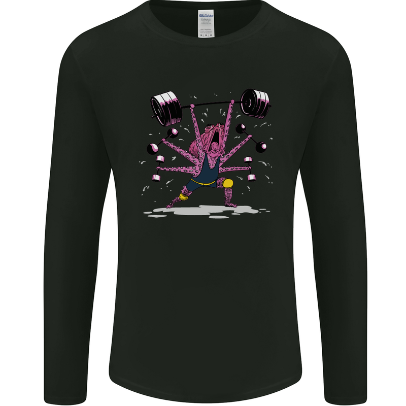 Octopus Gym Training Top Bodybuilding Mens Long Sleeve T-Shirt Black
