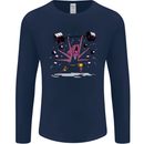 Octopus Gym Training Top Bodybuilding Mens Long Sleeve T-Shirt Navy Blue