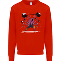 Octopus Gym Training Top Bodybuilding Mens Sweatshirt Jumper Bright Red