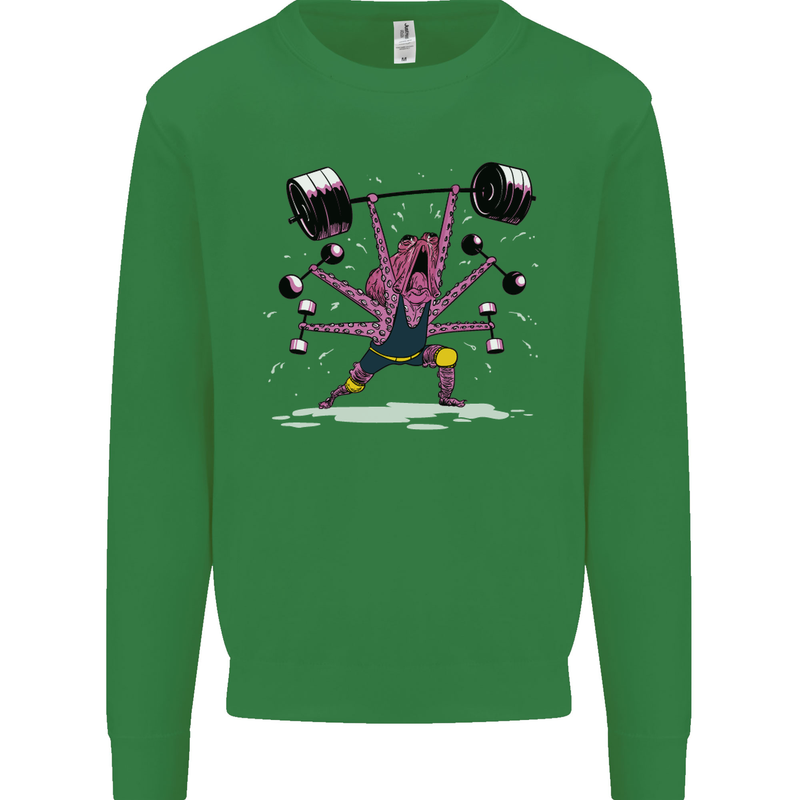 Octopus Gym Training Top Bodybuilding Mens Sweatshirt Jumper Irish Green