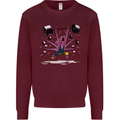 Octopus Gym Training Top Bodybuilding Mens Sweatshirt Jumper Maroon