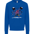 Octopus Gym Training Top Bodybuilding Mens Sweatshirt Jumper Royal Blue