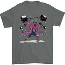 Octopus Gym Training Top Bodybuilding Mens T-Shirt Cotton Gildan Charcoal