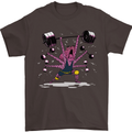 Octopus Gym Training Top Bodybuilding Mens T-Shirt Cotton Gildan Dark Chocolate