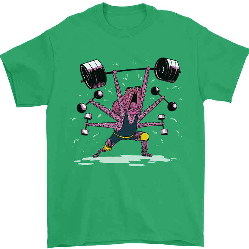 Octopus Gym Training Top Bodybuilding Mens T-Shirt Cotton Gildan Irish Green