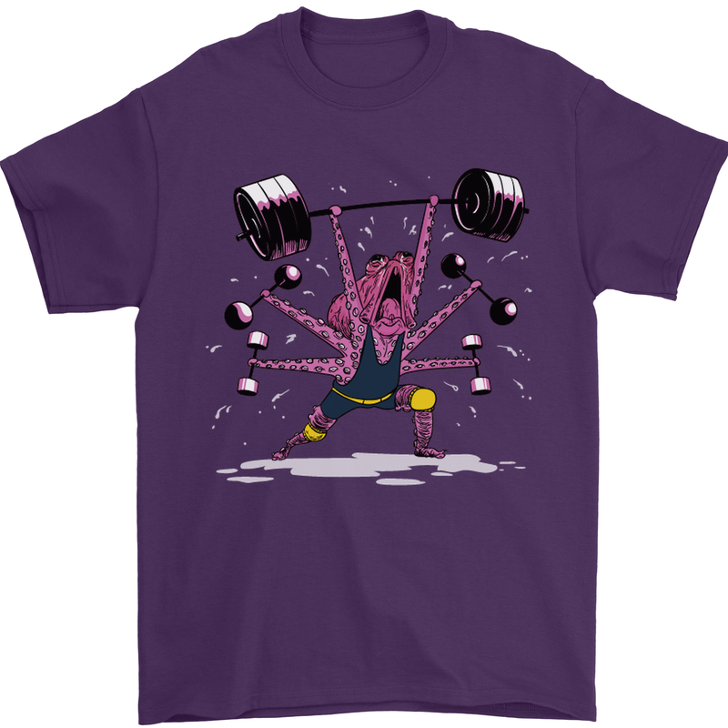 Octopus Gym Training Top Bodybuilding Mens T-Shirt Cotton Gildan Purple