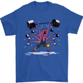 Octopus Gym Training Top Bodybuilding Mens T-Shirt Cotton Gildan Royal Blue