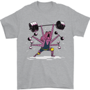Octopus Gym Training Top Bodybuilding Mens T-Shirt Cotton Gildan Sports Grey