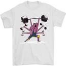 Octopus Gym Training Top Bodybuilding Mens T-Shirt Cotton Gildan White
