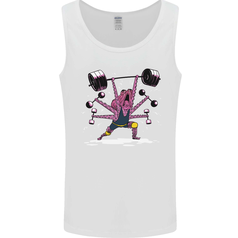 Octopus Gym Training Top Bodybuilding Mens Vest Tank Top White