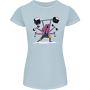 Octopus Gym Training Top Bodybuilding Womens Petite Cut T-Shirt Light Blue