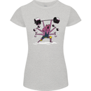 Octopus Gym Training Top Bodybuilding Womens Petite Cut T-Shirt Sports Grey