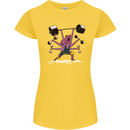 Octopus Gym Training Top Bodybuilding Womens Petite Cut T-Shirt Yellow