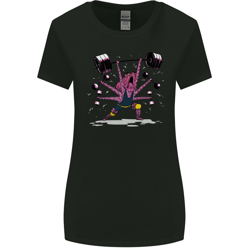 Octopus Gym Training Top Bodybuilding Womens Wider Cut T-Shirt Black
