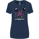 Octopus Gym Training Top Bodybuilding Womens Wider Cut T-Shirt Navy Blue