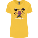 Octopus Gym Training Top Bodybuilding Womens Wider Cut T-Shirt Yellow