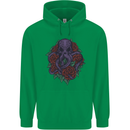 Octopus Skull Cthulhu Kraken With Roses Childrens Kids Hoodie Irish Green