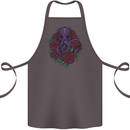 Octopus Skull Cthulhu Kraken With Roses Cotton Apron 100% Organic Dark Grey
