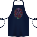 Octopus Skull Cthulhu Kraken With Roses Cotton Apron 100% Organic Navy Blue
