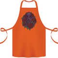Octopus Skull Cthulhu Kraken With Roses Cotton Apron 100% Organic Orange
