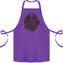 Octopus Skull Cthulhu Kraken With Roses Cotton Apron 100% Organic Purple