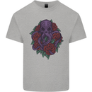 Octopus Skull Cthulhu Kraken With Roses Kids T-Shirt Childrens Sports Grey
