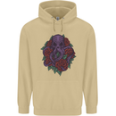 Octopus Skull Cthulhu Kraken With Roses Mens 80% Cotton Hoodie Sand