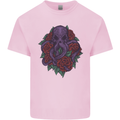 Octopus Skull Cthulhu Kraken With Roses Mens Cotton T-Shirt Tee Top Light Pink