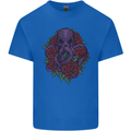 Octopus Skull Cthulhu Kraken With Roses Mens Cotton T-Shirt Tee Top Royal Blue