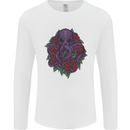 Octopus Skull Cthulhu Kraken With Roses Mens Long Sleeve T-Shirt White