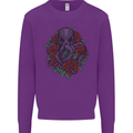 Octopus Skull Cthulhu Kraken With Roses Mens Sweatshirt Jumper Purple