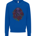 Octopus Skull Cthulhu Kraken With Roses Mens Sweatshirt Jumper Royal Blue