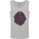 Octopus Skull Cthulhu Kraken With Roses Mens Vest Tank Top Sports Grey