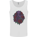 Octopus Skull Cthulhu Kraken With Roses Mens Vest Tank Top White