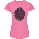 Octopus Skull Cthulhu Kraken With Roses Womens Petite Cut T-Shirt Azalea