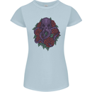 Octopus Skull Cthulhu Kraken With Roses Womens Petite Cut T-Shirt Light Blue