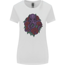Octopus Skull Cthulhu Kraken With Roses Womens Wider Cut T-Shirt White