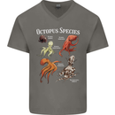 Octopus Species Scuba Diving Ocean Mens V-Neck Cotton T-Shirt Charcoal